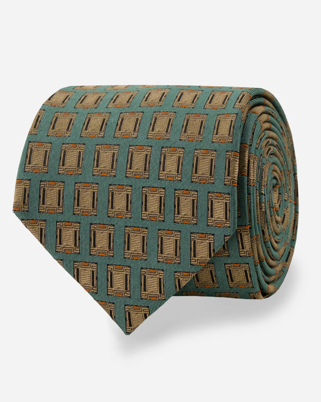 FLW Midway Gardens Facia Stone Tie - Blue