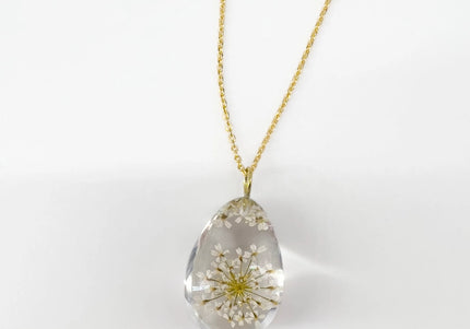Botanical Queen Anne  Dew Drop Pendant