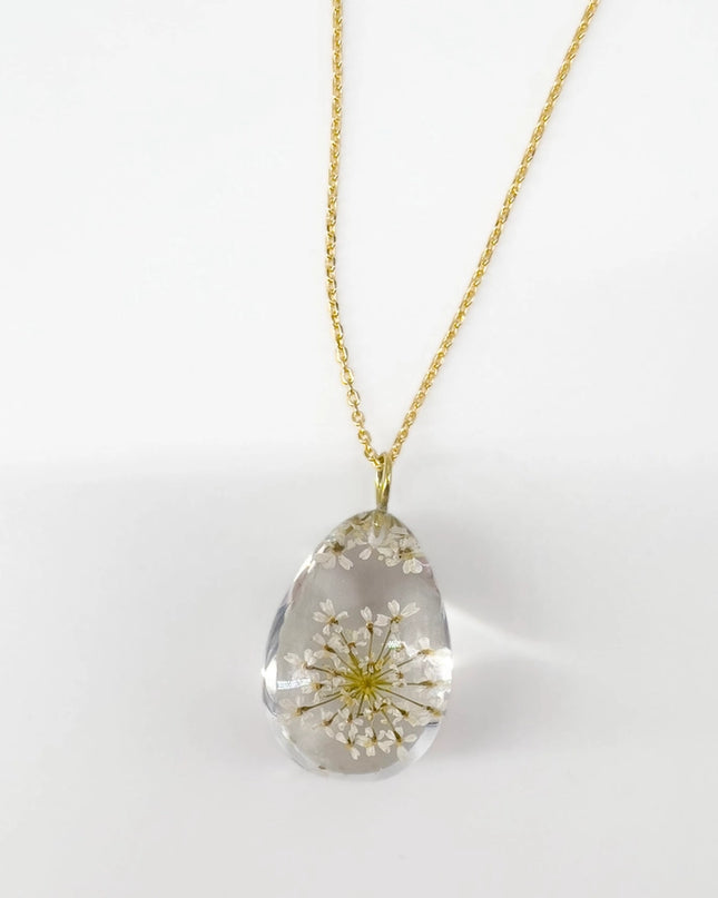 Botanical Queen Anne  Dew Drop Pendant