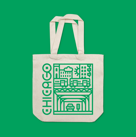 Chicago Under the L Tote Bag Green