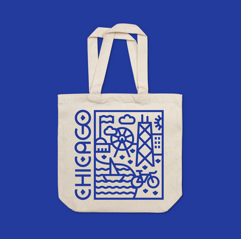 Chicago Lake Shore Drive Tote Bag Blue