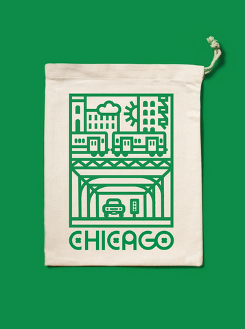 Chicago Under the L Drawstring Bag Green