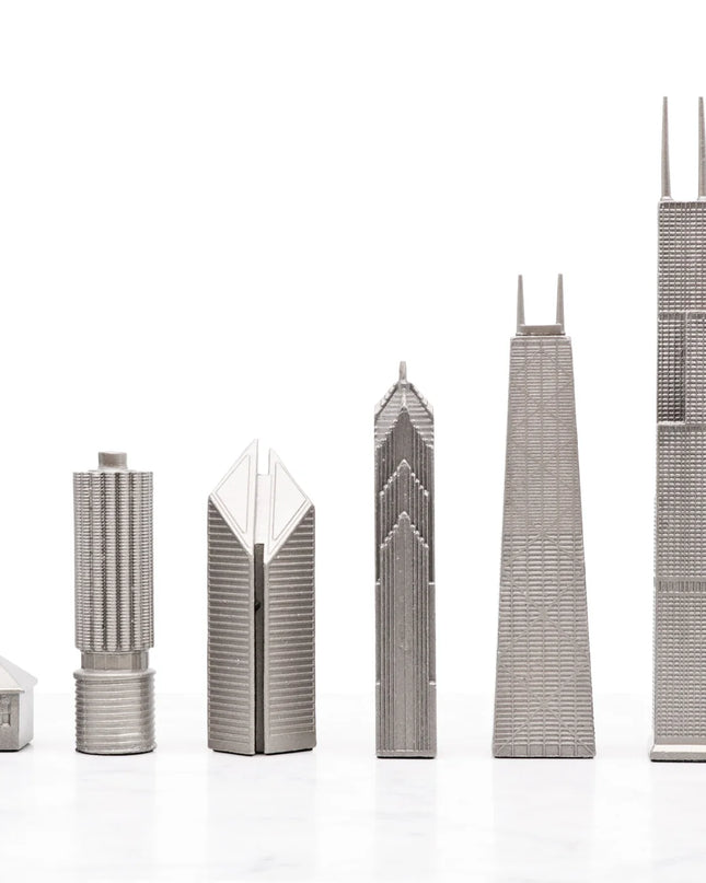 Chicago Skyline Stainless Steel Chess Set