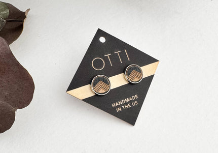 Birch + Silver Stud Earring: Black
