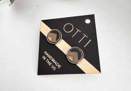 Birch + Silver Stud Earring: Black