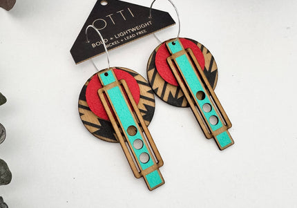 Southwestern Leather + Birch Earrings: Wright