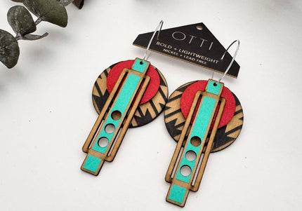 Southwestern Leather + Birch Earrings: Wright