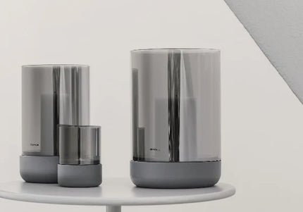 Calma Hurricane Lamp- Smoke Glass
