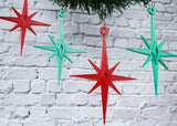 Starbursts Ornaments - Red & Green 4 Pack