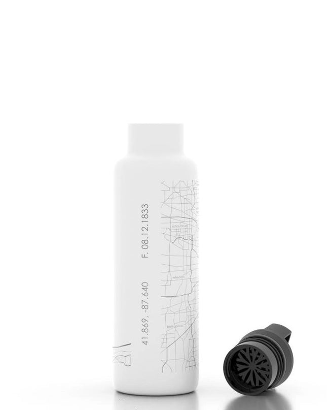 Chicago Map Insulated Water Bottle