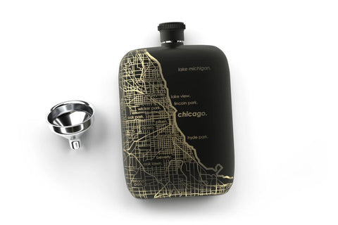 Chicago Map 6 oz Flask