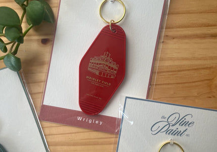 Chicago Keychain- Vintage Hotel- RED
