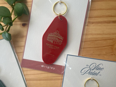 Chicago Keychain- Vintage Hotel- RED