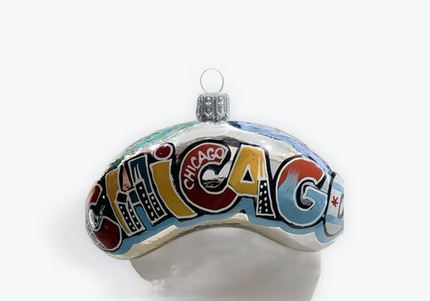 Bean Graffiti Glass Ornament
