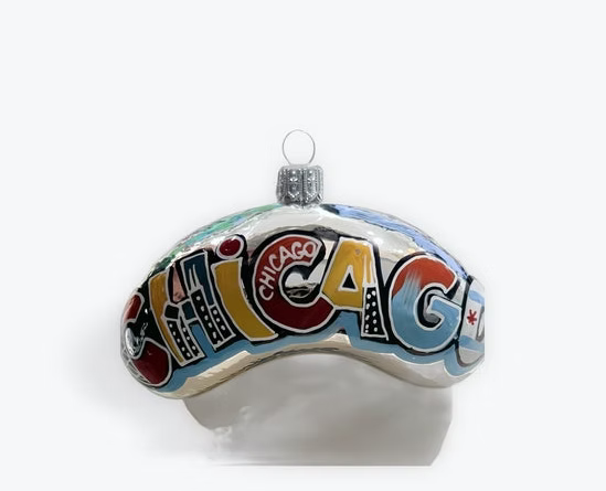 Bean Graffiti Glass Ornament