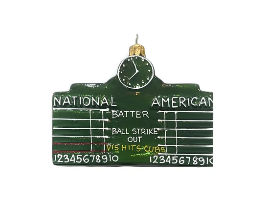 Wrigley Field Scoreboard Glass Ornament