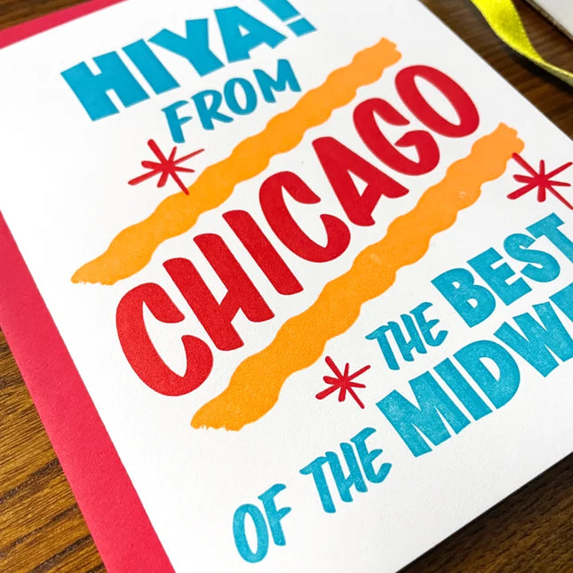 Hiya from Chicago Grocery Sign Greeting Card