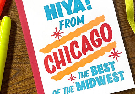 Hiya from Chicago Grocery Sign Greeting Card