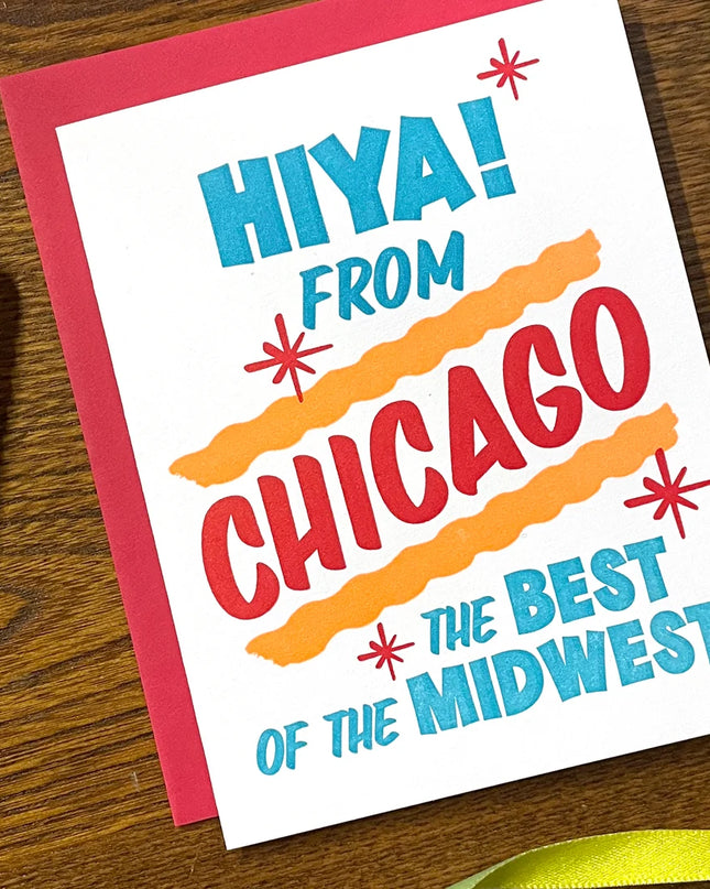 Hiya from Chicago Grocery Sign Greeting Card