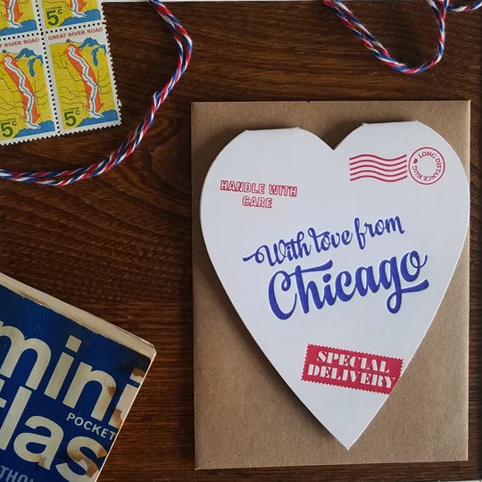 Special Delivery Heart from Chicago Greeting Card