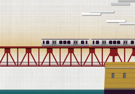 Chicago El at River Bridge 11X14 Print