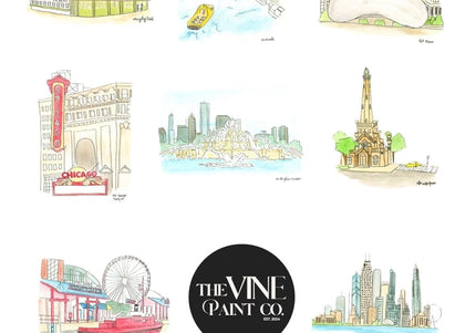 Chicago Watercolor Postcard Pack