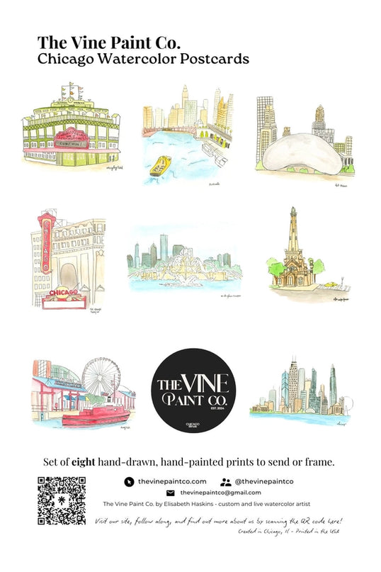 Chicago Watercolor Postcard Pack