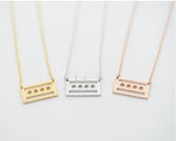 Chicago Flag Necklace in Rose Gold