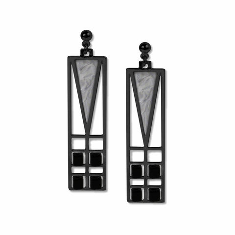 FLW Light Screen Earring Black and Chrome