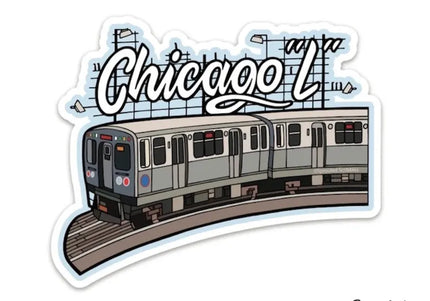 Chicago L Train on Rails Sticker