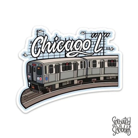 Chicago L Train on Rails Sticker