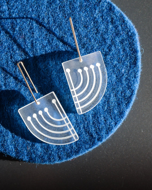 Hanukkah Menorah Drop Earrings