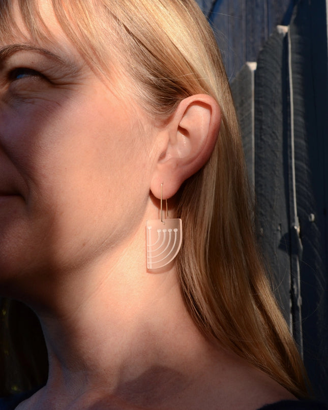 Hanukkah Menorah Drop Earrings