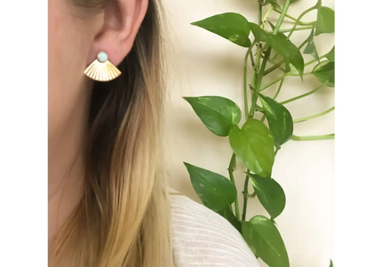 Opal Mini Pleat Jacket Earrings
