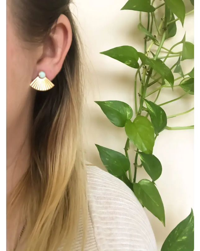 Opal Mini Pleat Jacket Earrings