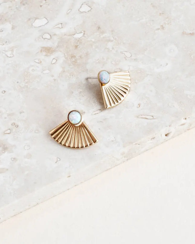 Opal Mini Pleat Jacket Earrings