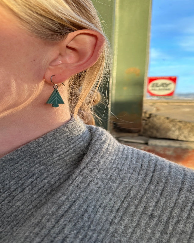 Mini Christmas Tree Earrings
