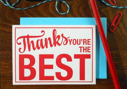 Thanks You're the Best Sign Greeting Card