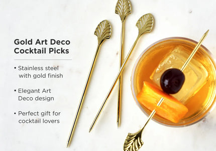Belmont: Gold Art Deco Cocktail Picks