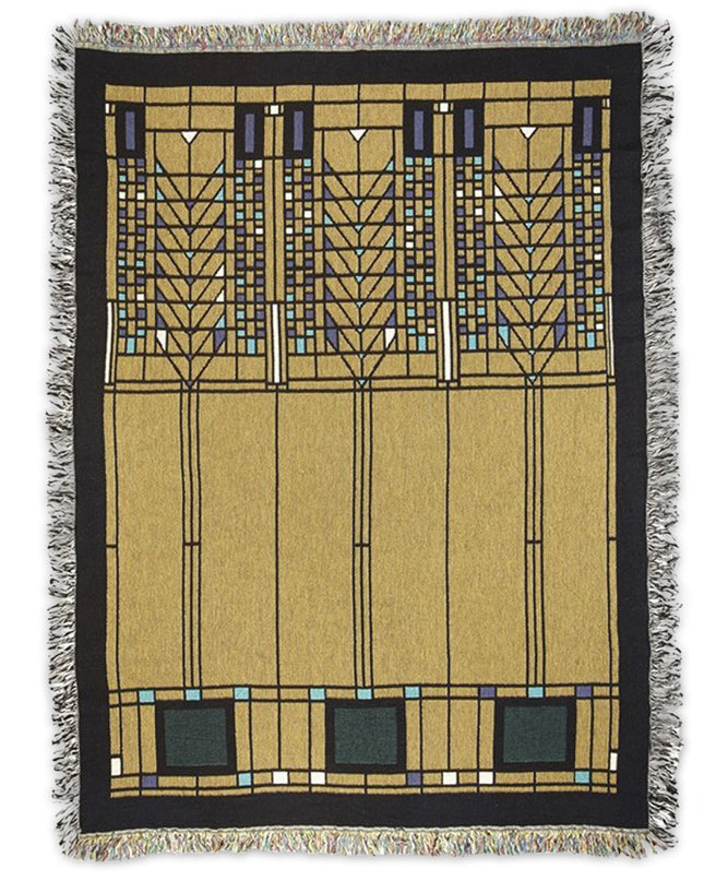 Frank Lloyd Wright Tree of Life Throw Blanket