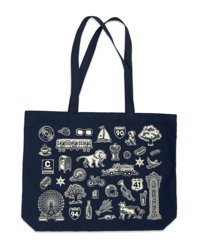 Chicago Icons Tote Bag - Navy