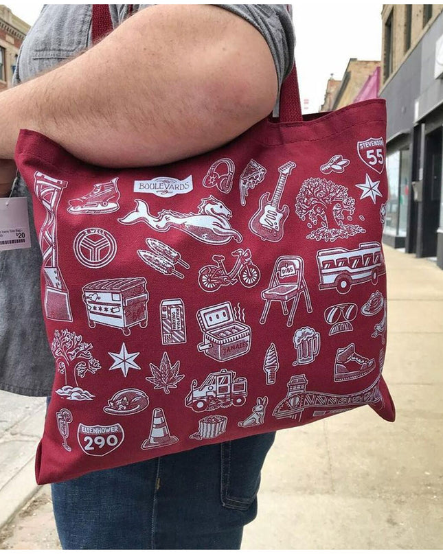 Chicago Icons Tote Bag - Navy