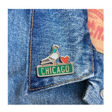 Chicago Pigeon Enamel Pin