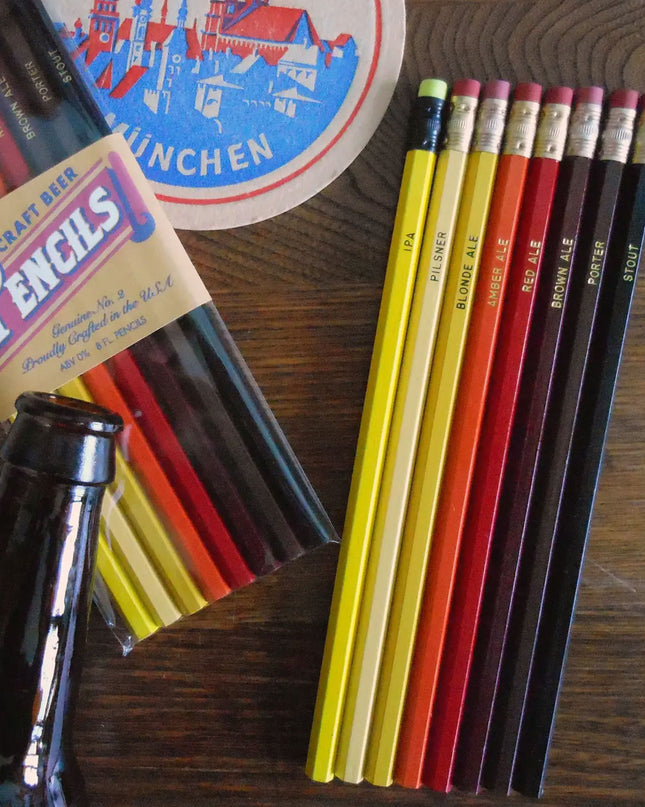 Craft Beer Pencils - Set of 8